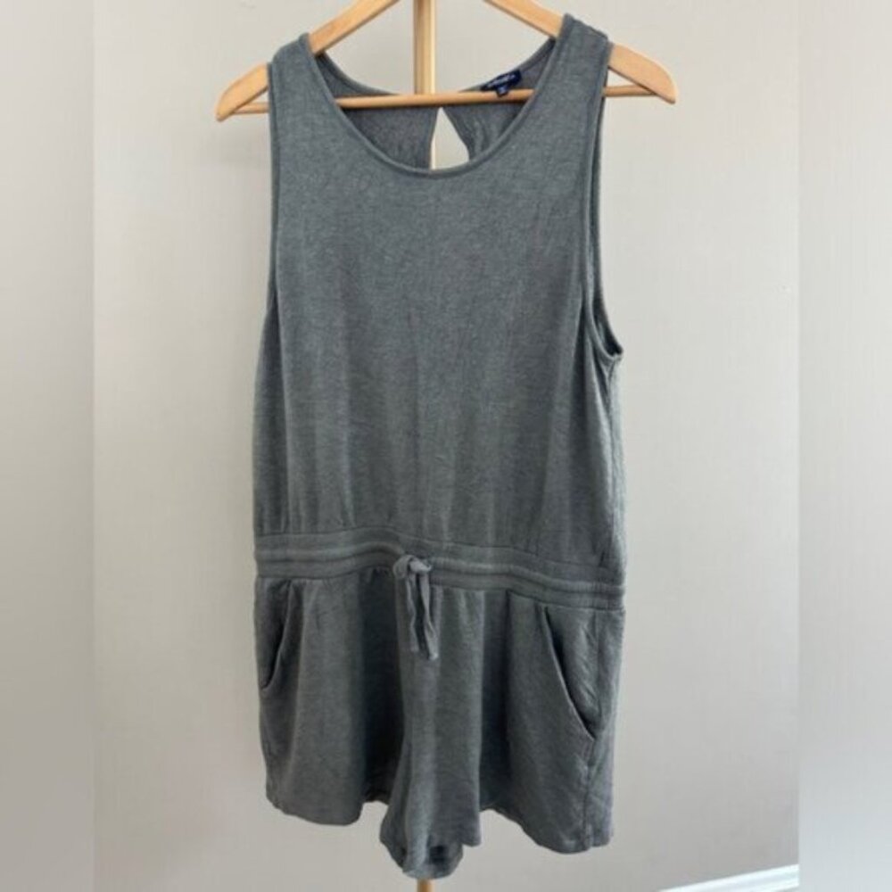 Splendid Eco Fleece Romper Shorts Dusty Green XL Lounge One Piece